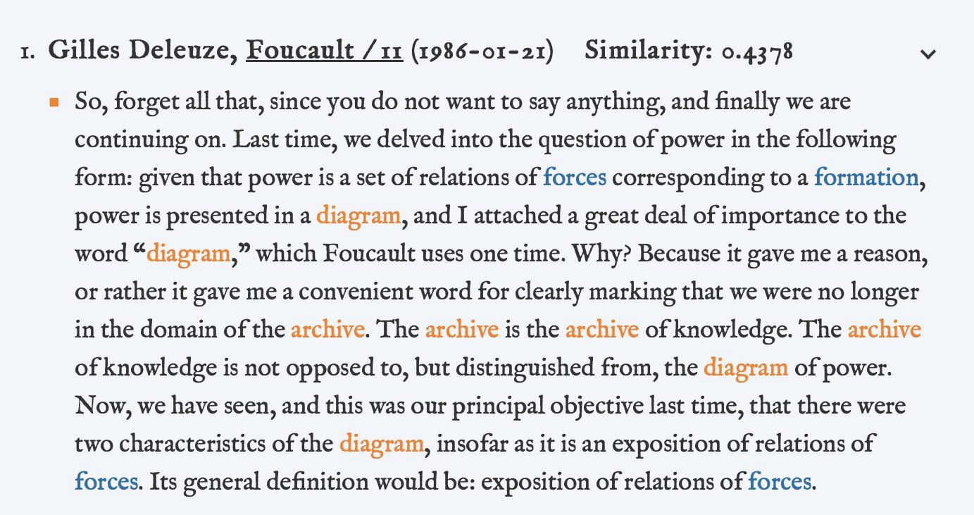 Screenshot of the Query Search interface